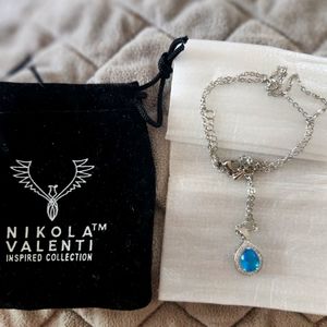 Nikola Valenti white gold plated necklace with beautiful stone